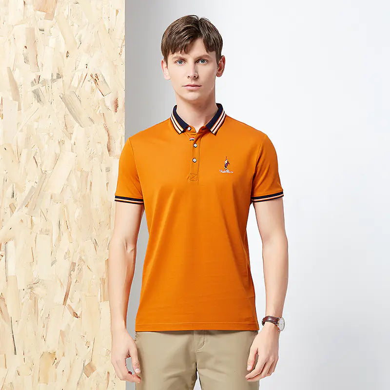 Rego Men's Business Polo Shirt - Summer Solid Color T-shirt