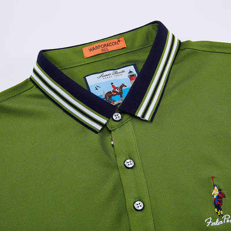 Rego Men's Business Polo Shirt - Summer Solid Color T-shirt